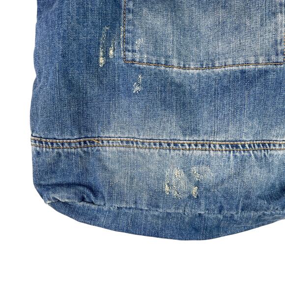 American Eagle Denim Tote Bag Distressed Logo New - Picture 16 of 16